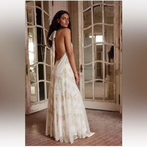 Free People Embroidered Holding On Convertible Maxi Dress Size XS